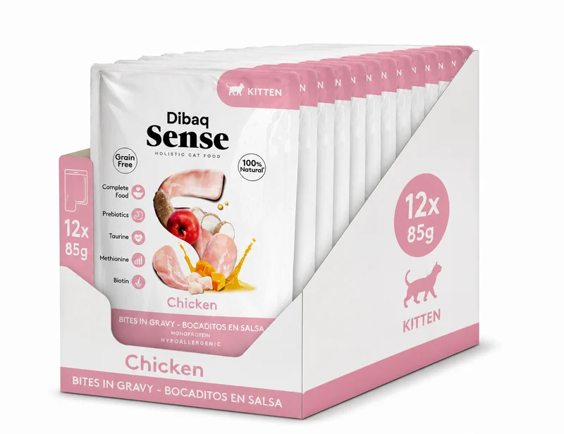 Dibaq | Sense Bites Kitten - Pollo en salsa (12x100g)