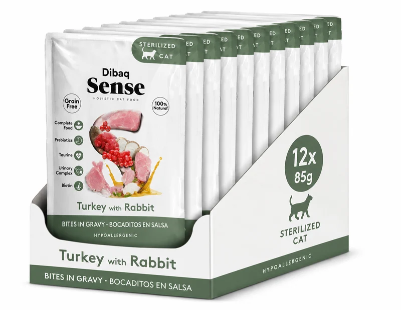 Dibaq | Sense Bites -Pavo y Conejo en salsa (12x100g)