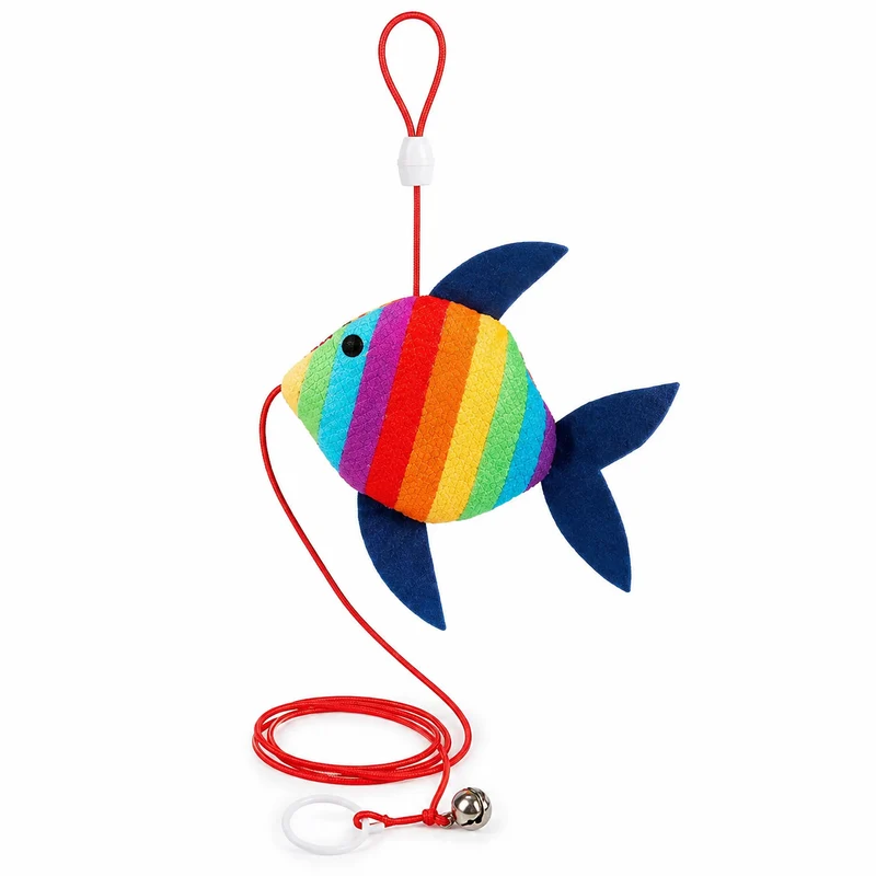 Pez colgante interactivo para gatos