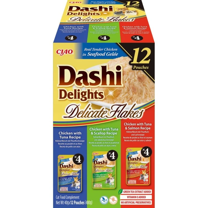 Inaba | Dashi Delights Delicate Flakes - Variedades de Atún (12x70g)