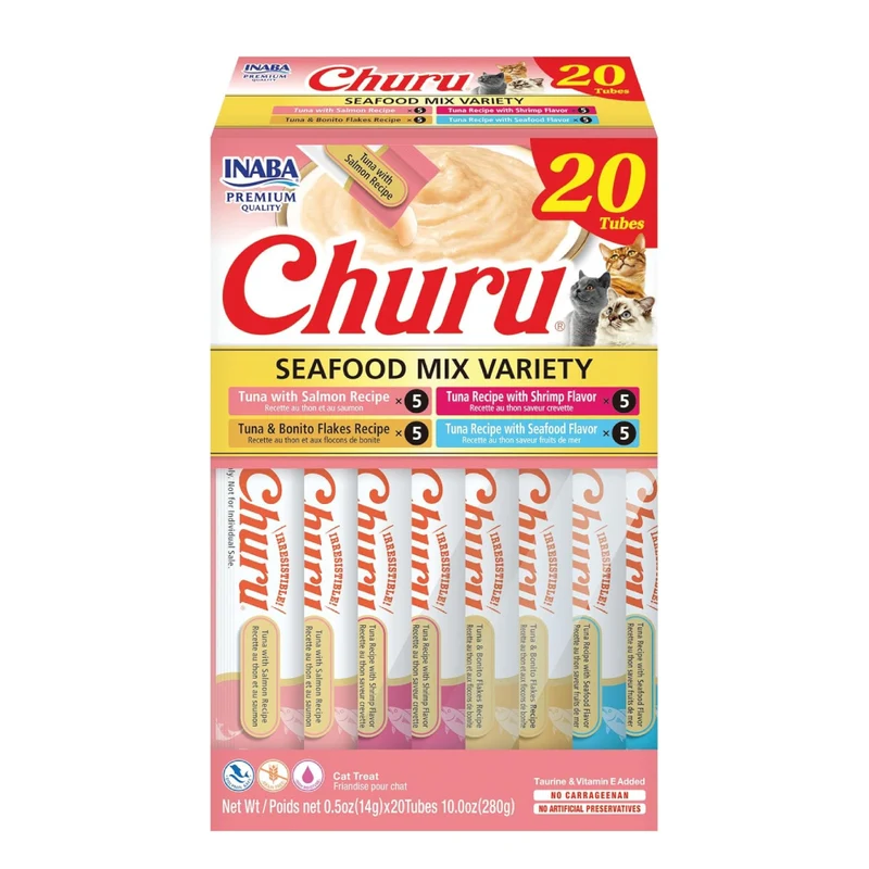 Churu para gatos x 20 unidades - Variedades comida de mar
