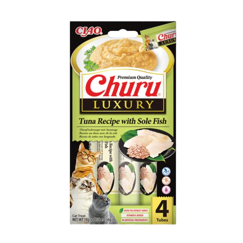 Inaba | Churu Luxury - Atún con lenguado (4x14g)