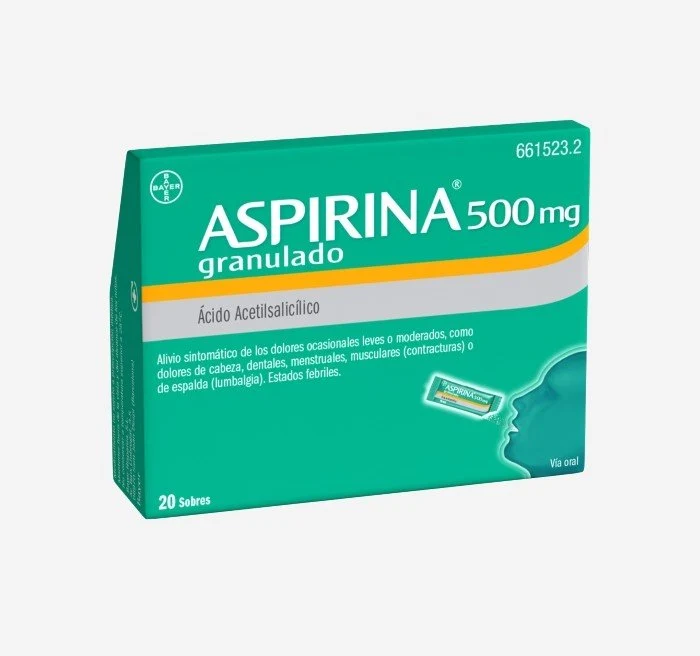 BAYER Aspirina 500 mg 20 Sobres Gránulos