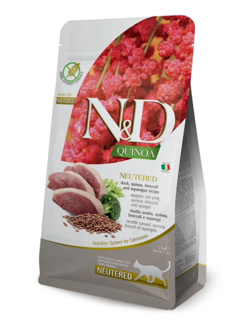 Farmina | N&D Quinoa Esterilizados - Pato y Brocoli (3x1,5kg)