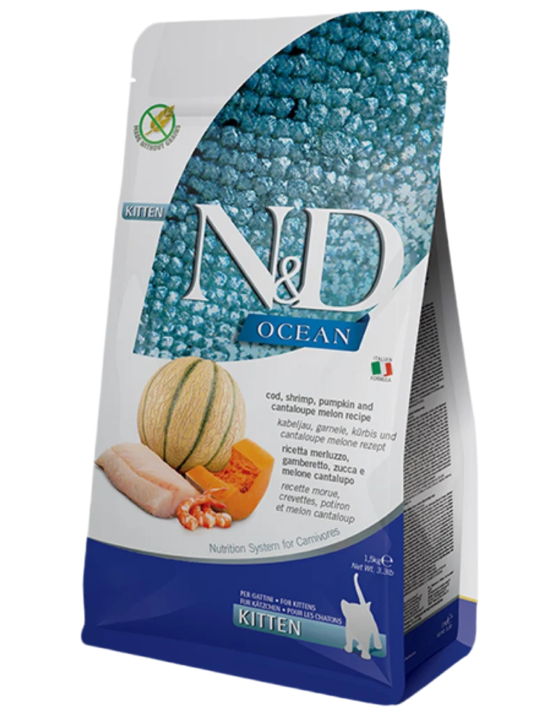 Farmina | N&D Ocean Kitten - Bacalao, Gambas, Calabaza y Melón (3x1,5kg)