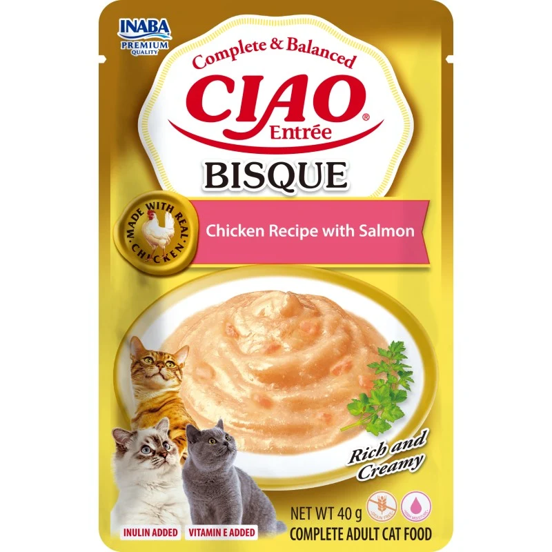 Inaba | Cat Entrée Bisque - Pollo con salmón (12x40g)