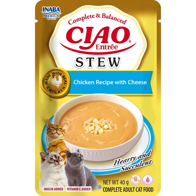 Inaba | Cat Entrée Stew - Pollo con queso (12x40g)