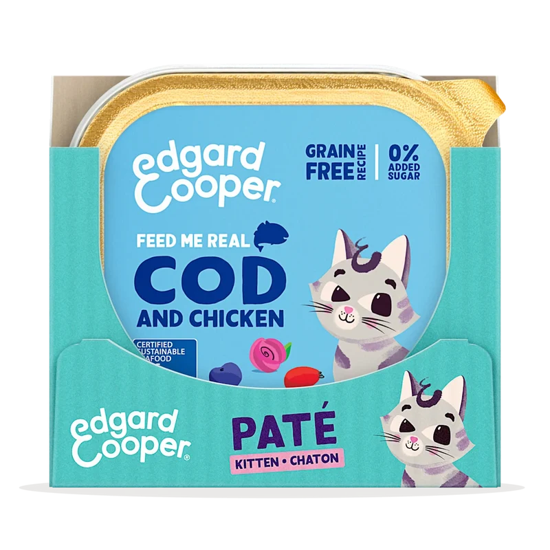 Edgard Cooper | Kitten - Bacalao y Pollo con Arándanos y Rosa mosqueta (16x85g)