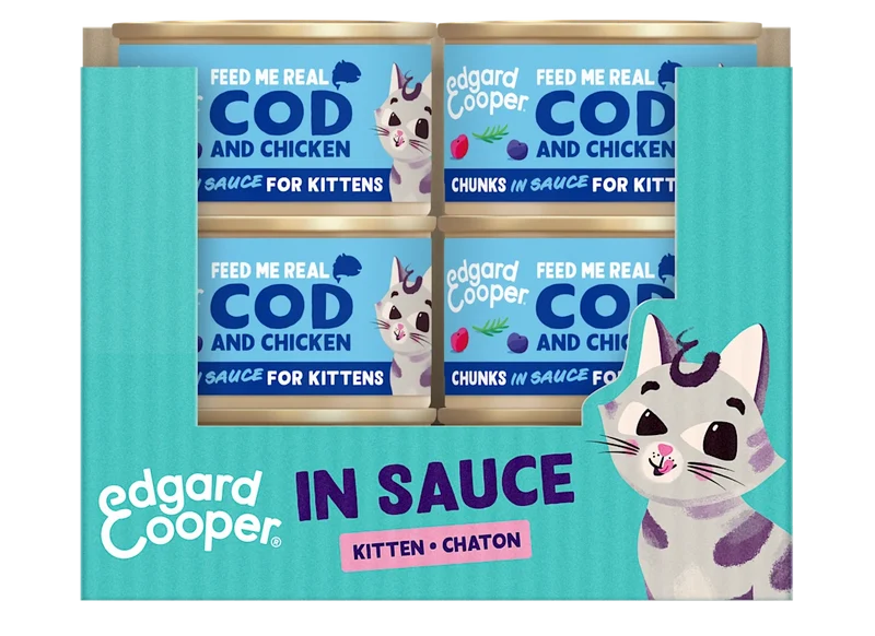 Edgard & Cooper | Kitten - Trocitos de Bacalao y Pollo con Arándanos (18x85g)