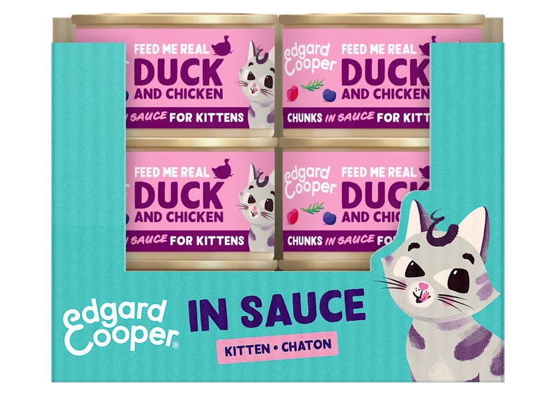 Edgard & Cooper | Kitten - Trocitos de Pato y Pollo con Arándanos (18x85g)