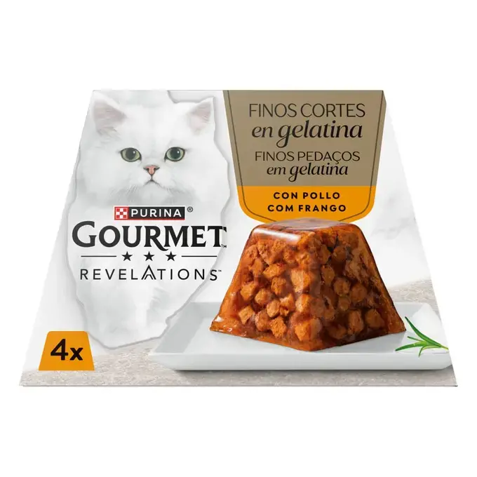 Gourmet Revelations Finos Pedaços Gelatina Frango 4x57g