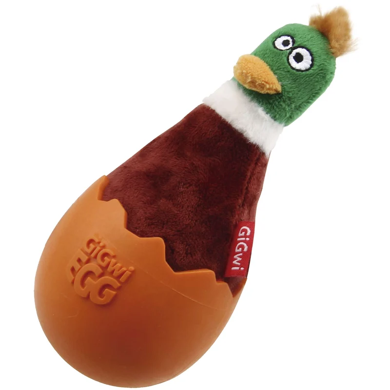 Brinquedo de pato oscilante EGG – TPR extra resistente GiGwi M 14 x 7cm