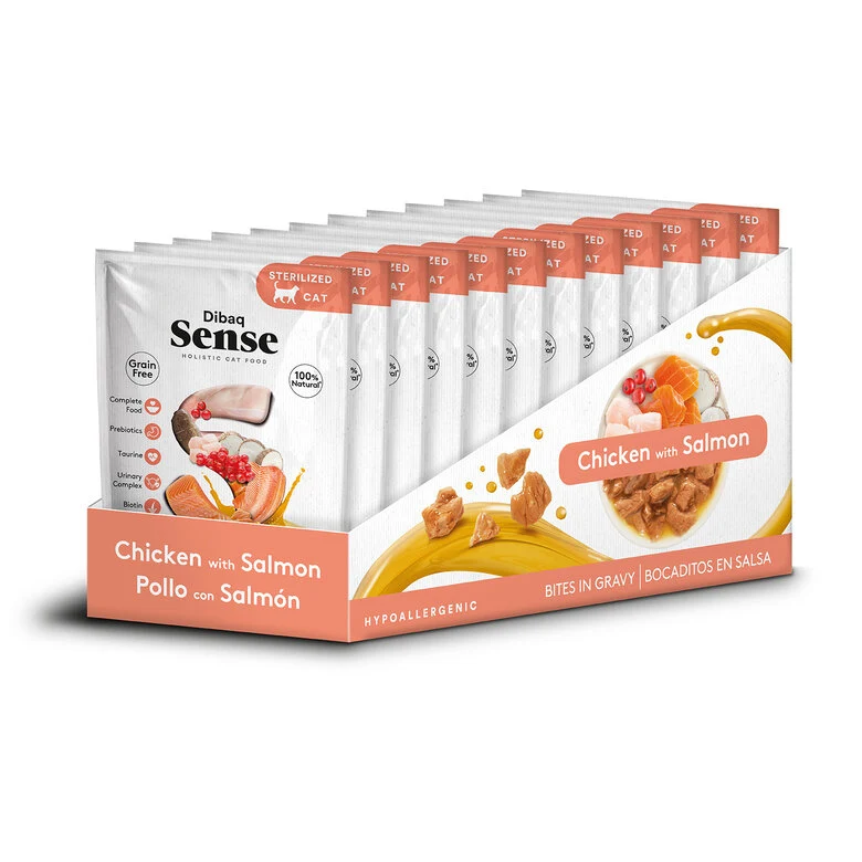 Dibaq | Sense Bites - Pollo con salmón (12x100g)