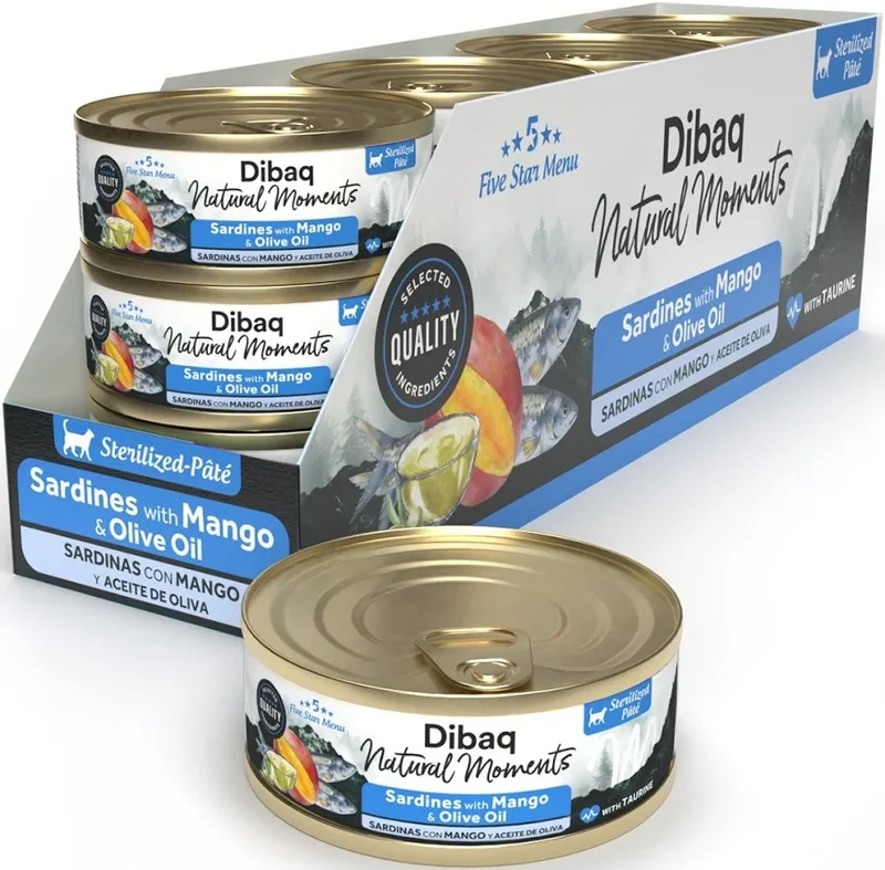 Dibaq | Natural Moments - Esterlizado Sardina con Mango (12x70g)