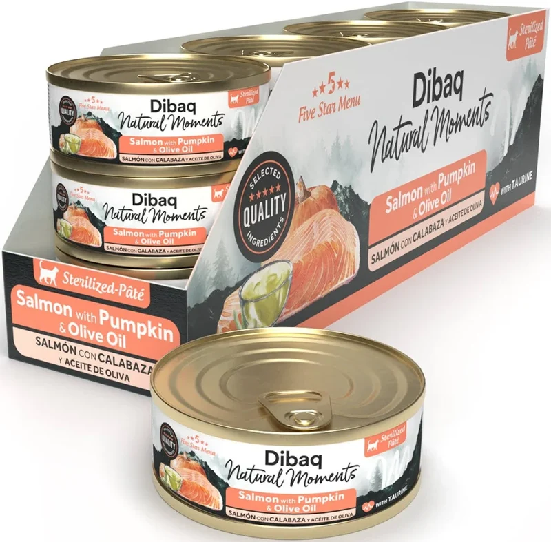 Dibaq | Natural Moments - Esterlizado Salmón con Calabaza (12x70g)