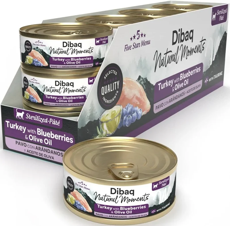 Dibaq | Natural Moments - Esterilizado Pavo con Arándanos (12x70g)
