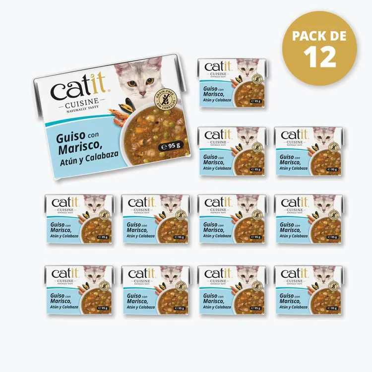 Catit | Cuisine Guiso con Marisco, Atún y Calabaza (12x95g)
