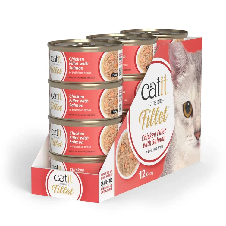 Catit | Cuisine Fillet - Pollo con salmón (12x75g)