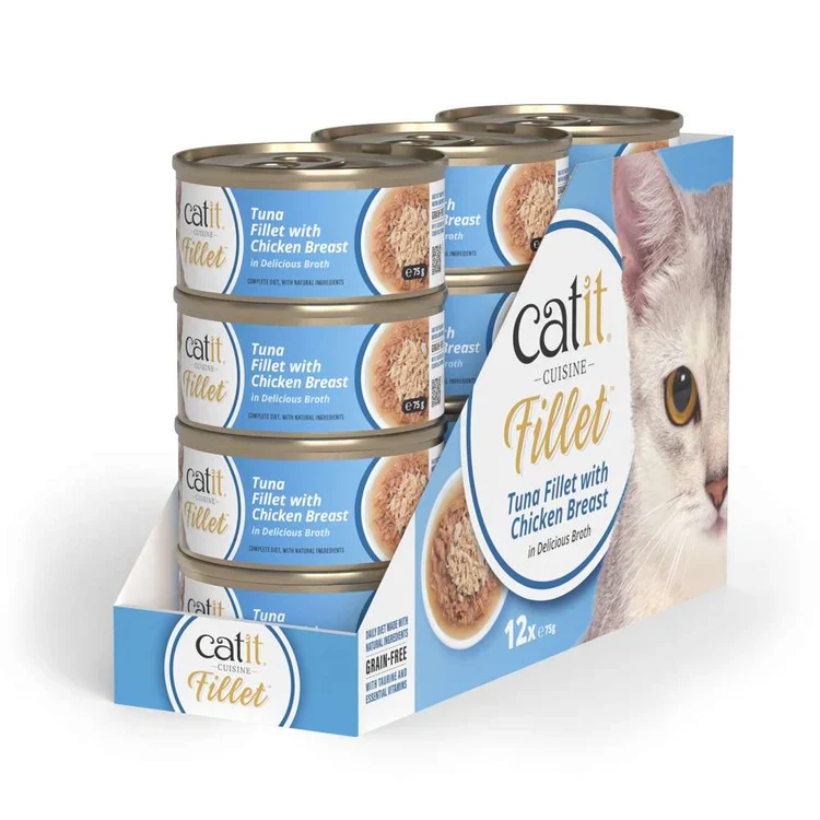 Catit | Cuisine Fillet - Atún con pollo (12x75g)