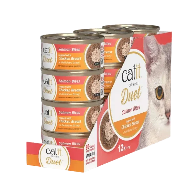 Catit | Cuisine Duet - Salmón con pollo (12x75g)