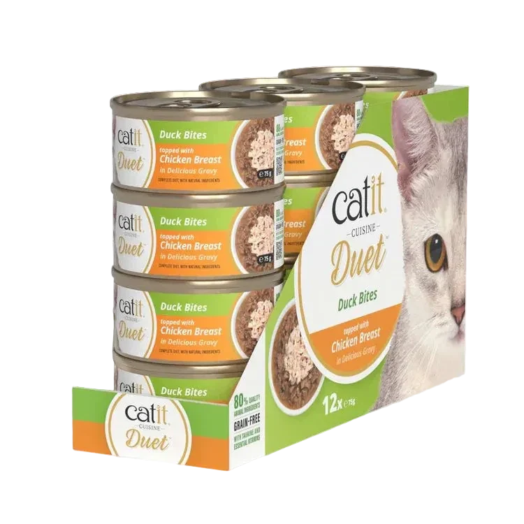 Catit | Cuisine Duet - Pato con pollo (12x75g)