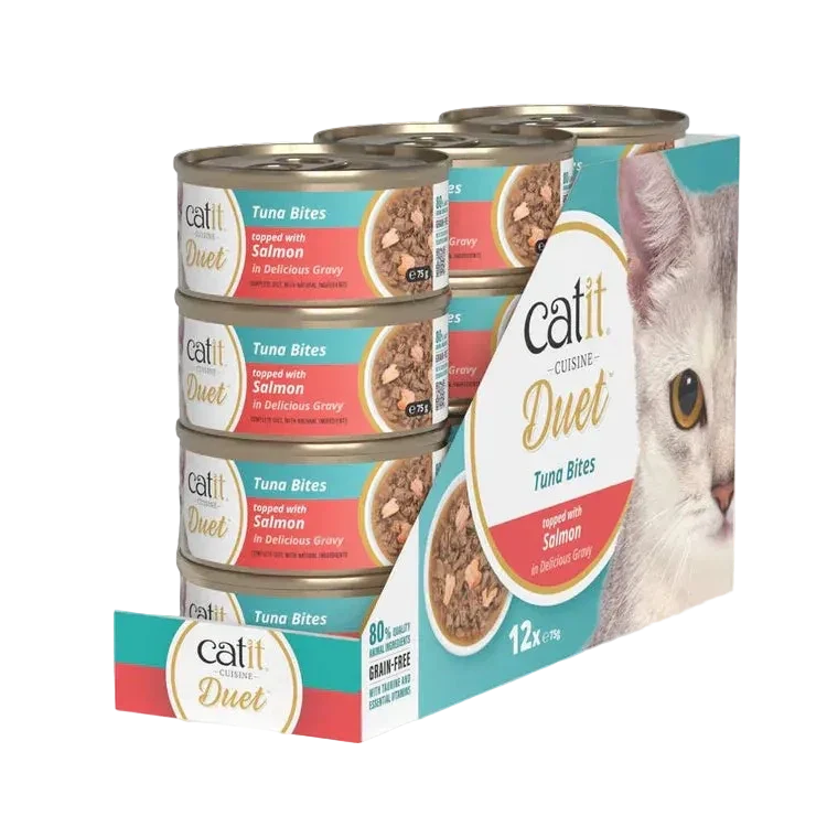 Catit | Cuisine Duet - Atún con salmón (12x75g)