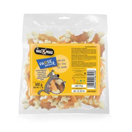 Snack Natural Ossos de Calcio com Frango Haumiau 500g