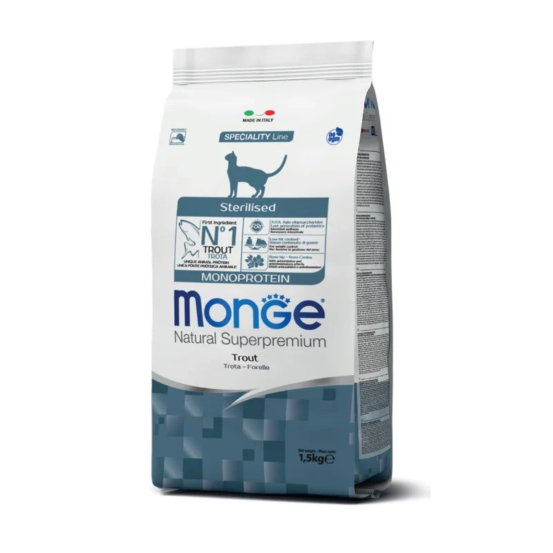 Monge Gato Monoprotein Line Sterlised Truta 1.5Kg