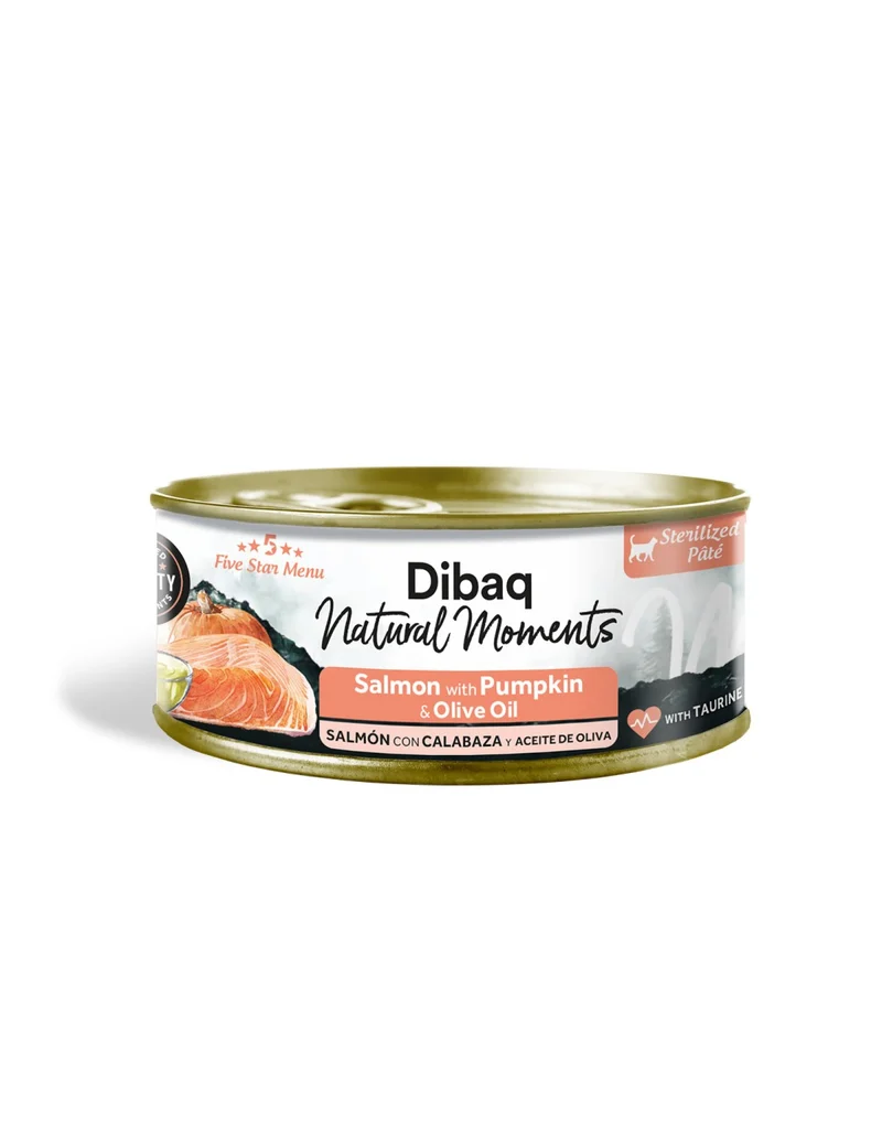Dibaq | Natural Moments - Esterlizado Salmón con Calabaza (70g)