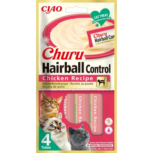 Churu Cat Hairball Control Receita de Frango 56g