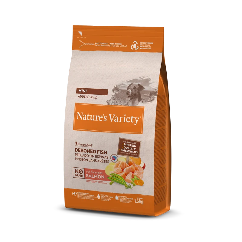 Nature's Variety No Grain Mini Adulto com Salmão da Noruega