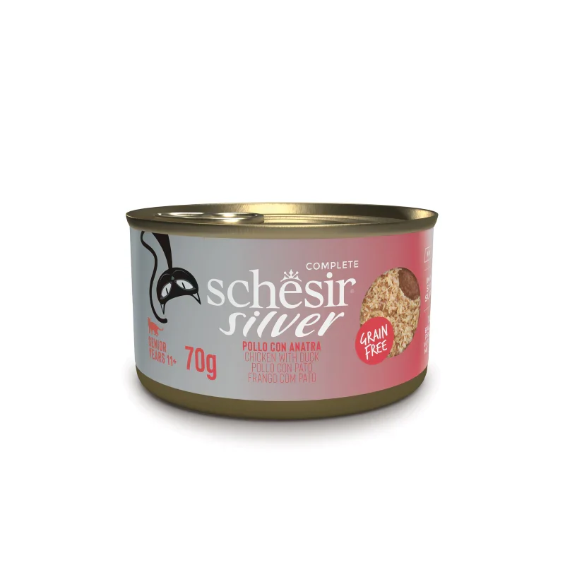 Schesir | Silver Senior - Filetes de pollo y pato (70g)