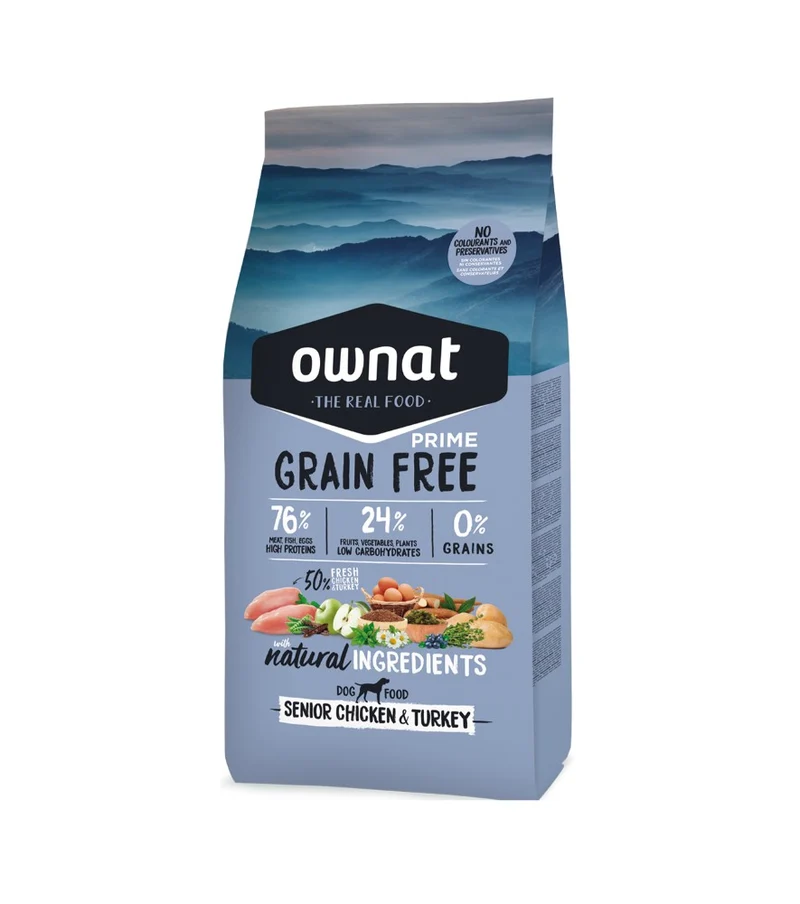 Ownat Dog Grain Free Prime Senior Chicken & Turkey