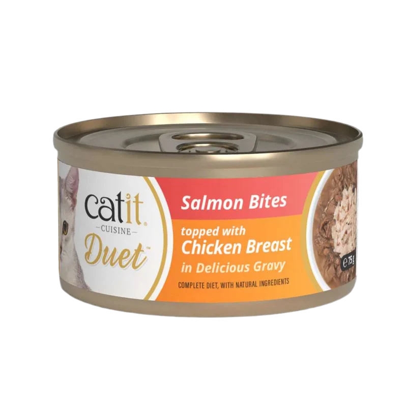 Catit | Cuisine Duet - Salmón con pollo (75g)