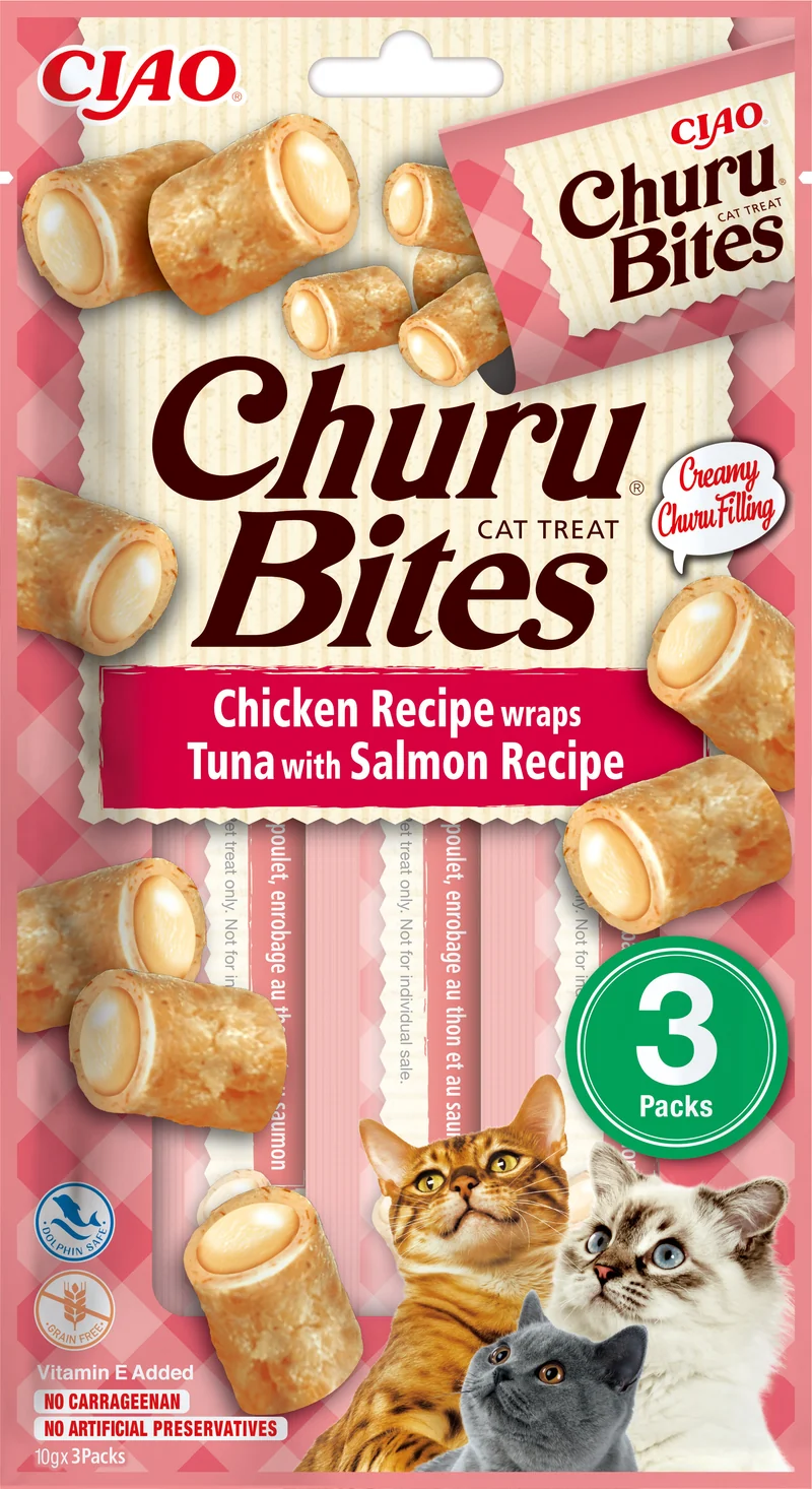 Inaba | Churu bites - Pollo con salmón para gatos (12 unidades)