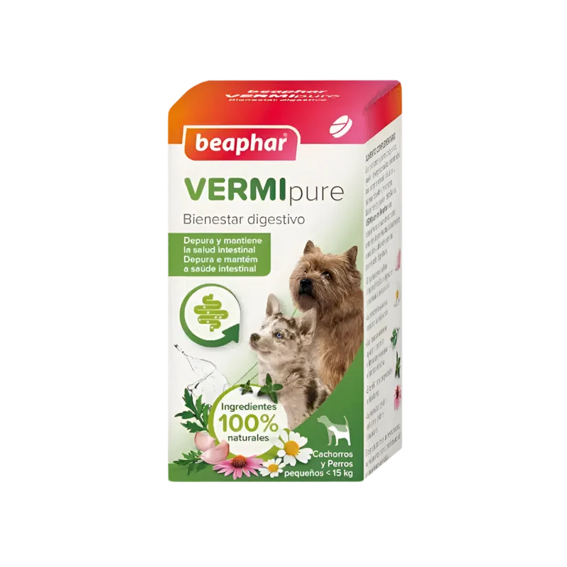 Beaphar | Vermipure – Antiparasitario natural interno líquido (50ml) para perros y gatos