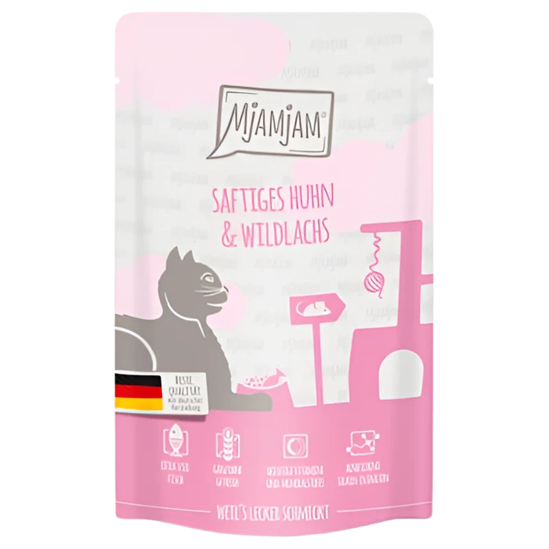 MjaMjam | Pollo jugoso con salmón salvaje (125g)