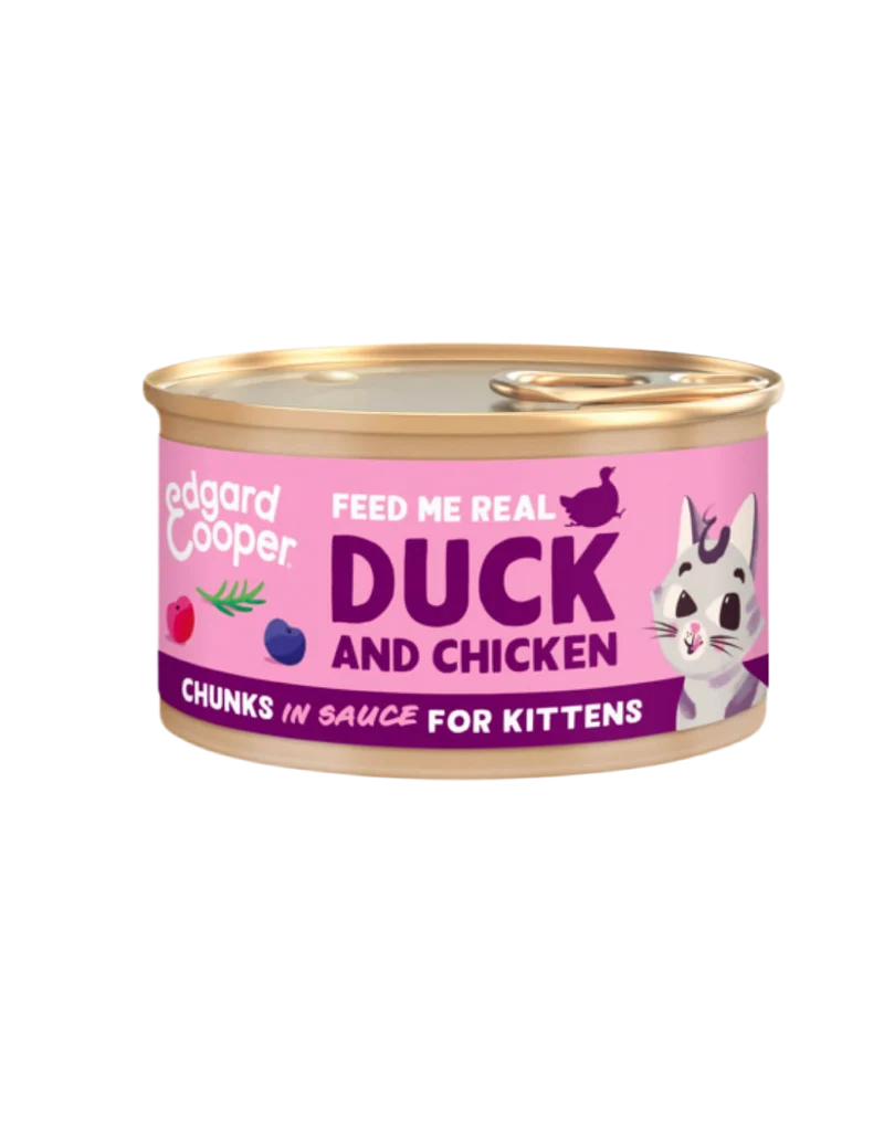 Edgard & Cooper | KITTEN - Trocitos de Pato y Pollo con Arándanos (85g)