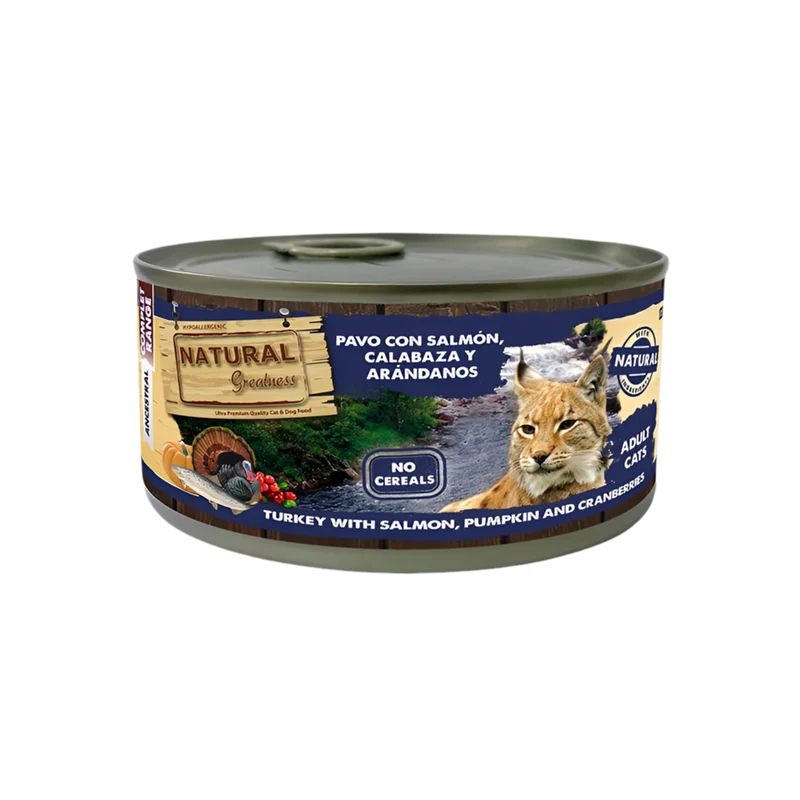 Natural Greatness | Salmón, pavo, calabaza y arándanos (185g)