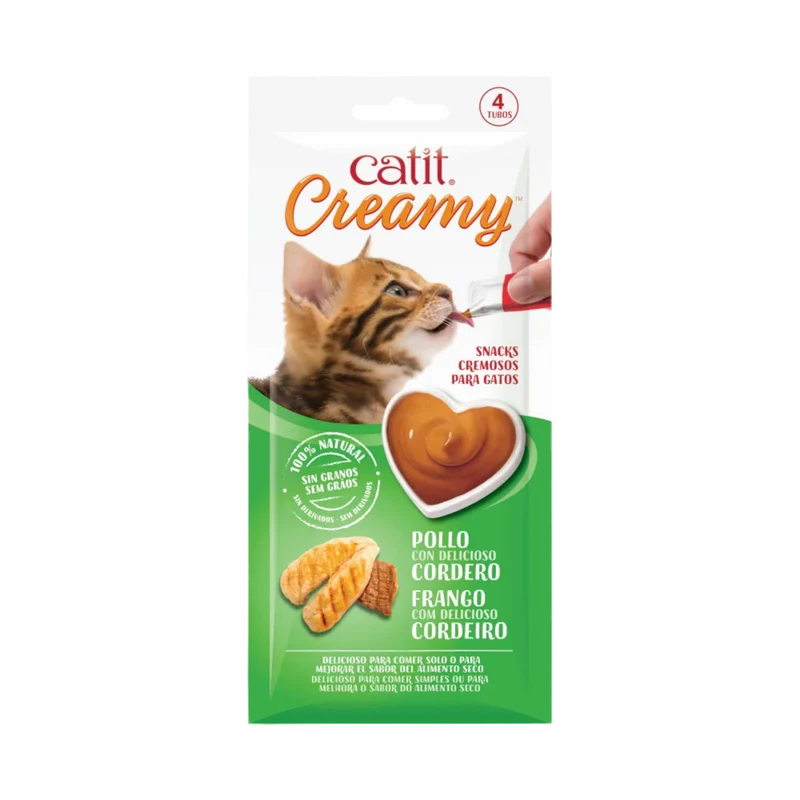 Catit | Creamy Pollo con Cordero - Snack cremoso e hidratante para gatos