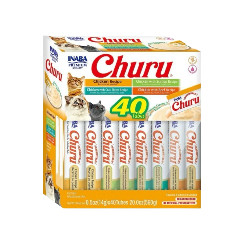 Inaba | Churu Pack 40 tubos Variedades de Pollo (40x14g)