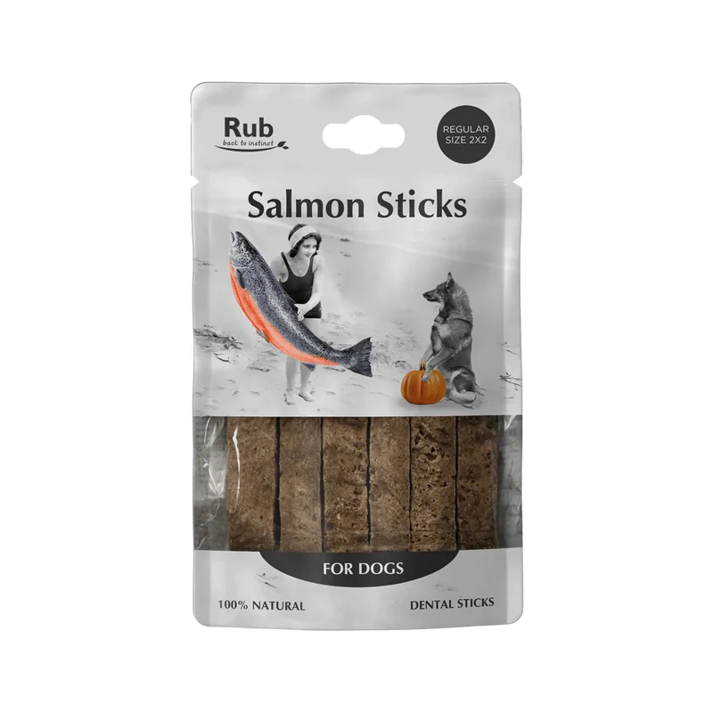 Rub Stick Dental de Salmón para Perros 100g - Regular Size 2x2