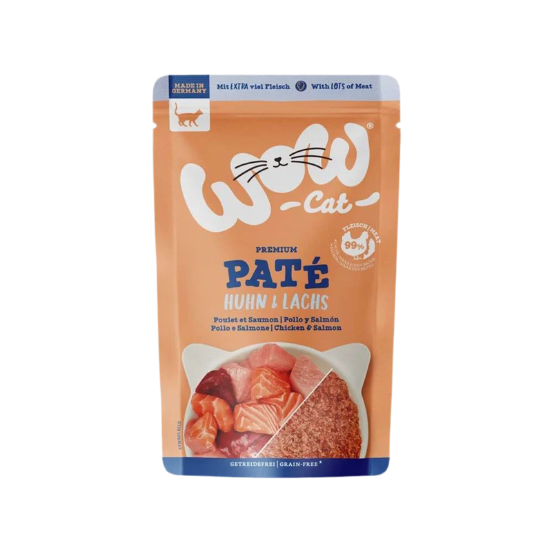 Wow | Cat Adult Pollo y Salmón Paté (125g)