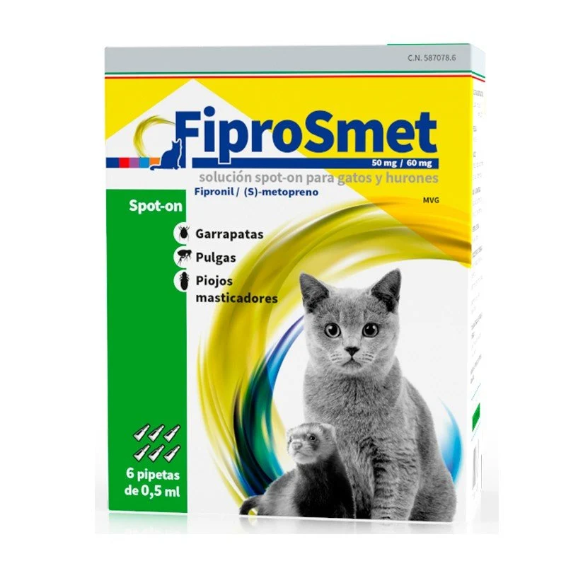 Fatro Fiprosmet 50 Mg/60 Mg Gatos 6 Pipetas