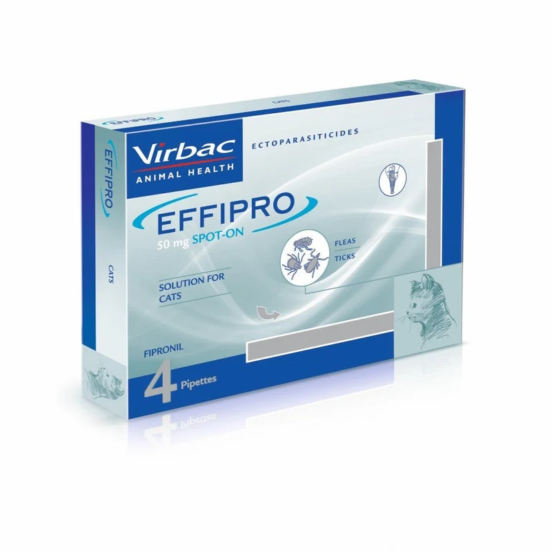 Virbac Effipro 50 Mg Spot-On Gato 4 Pipetas