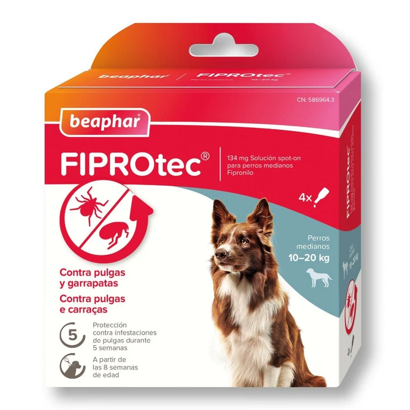 Beaphar Fiprotec Spot On Perro 10-20 kg Antiparasitario 4 Pipetas