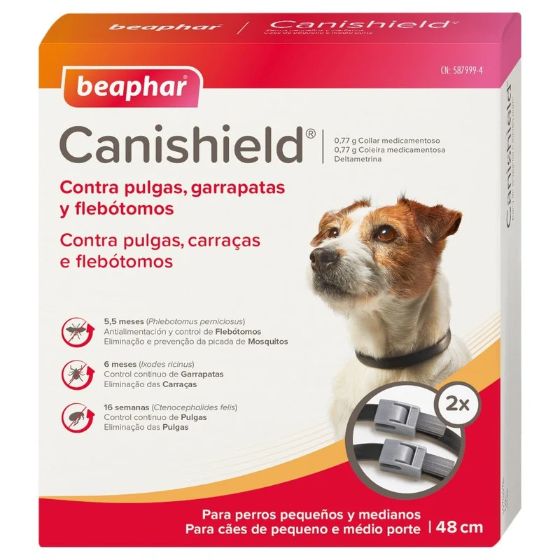 Beaphar Canishield Collar Antiparasitario Perro 48 cm Pack 2 ud