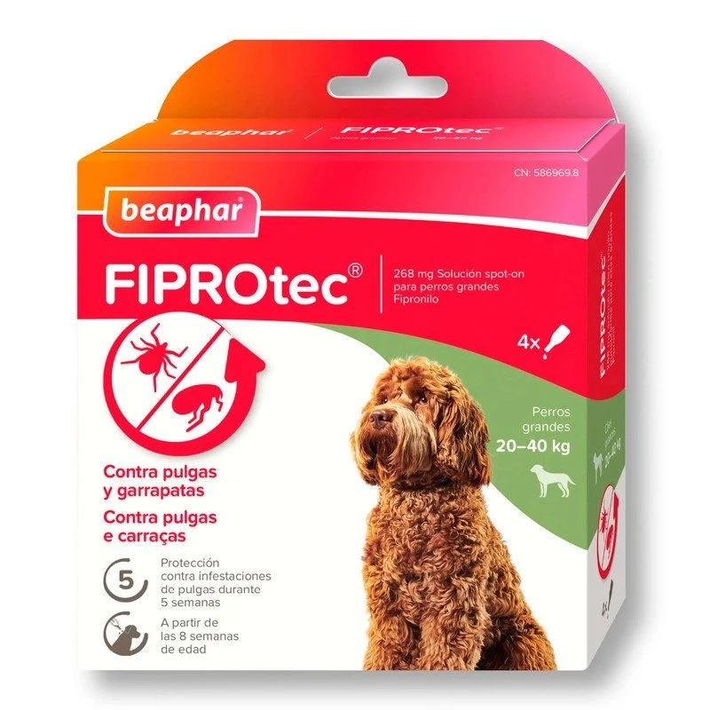 Beaphar Fiprotec Spot On Perro 20-40 kg Antiparasitario 4 Pipetas