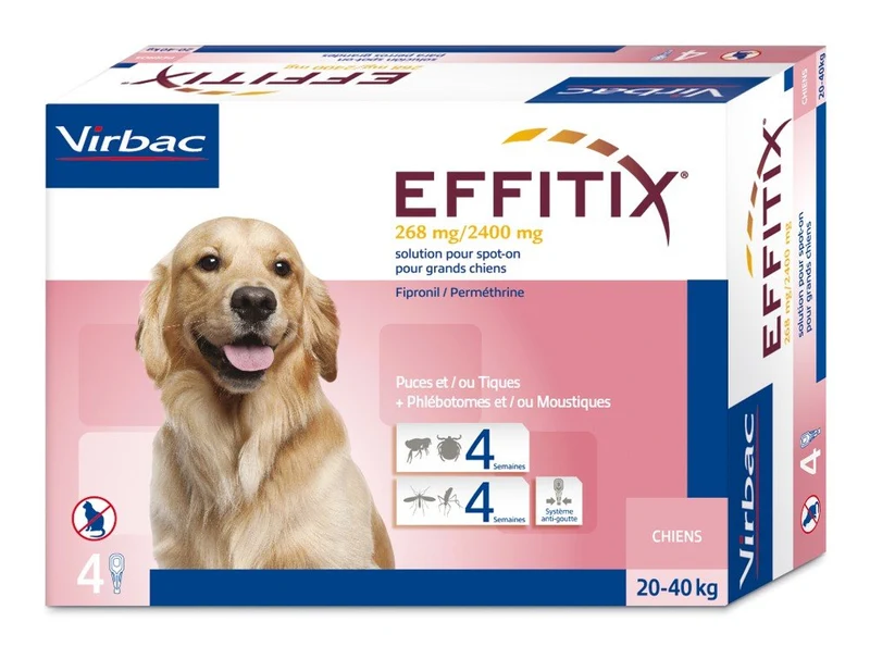 Virbac Pipetas Effitix Solución Spot-On para Perros 20 40 kg 4un