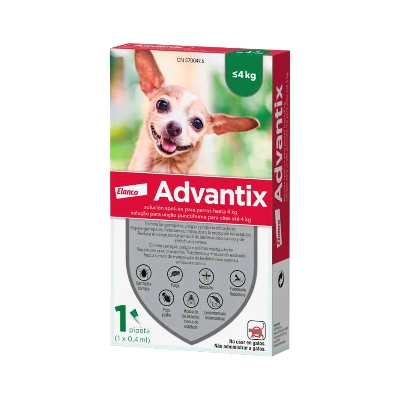 Elanco Advantix 0 - 4 Kg 1 Pipetas X 0,4 ml